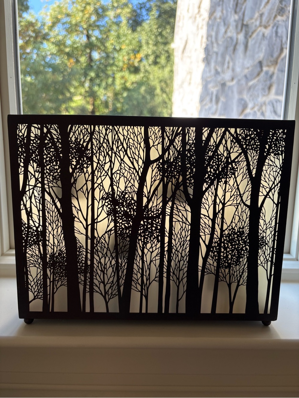 Beautiful Decorative Forest Tree silhouette Wall Panel Candleholder Brown Bronze